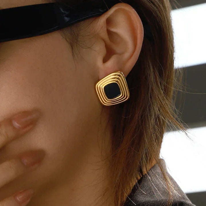 [Raffine]Sylvie Geometric Gold Earrings