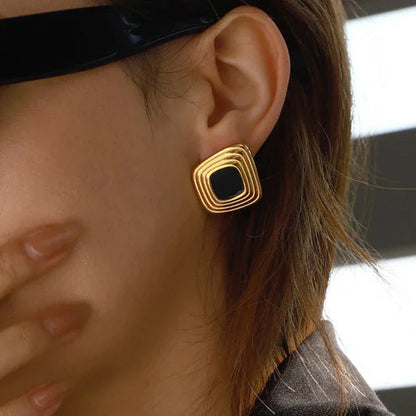 [Raffine]Sylvie Geometric Gold Earrings