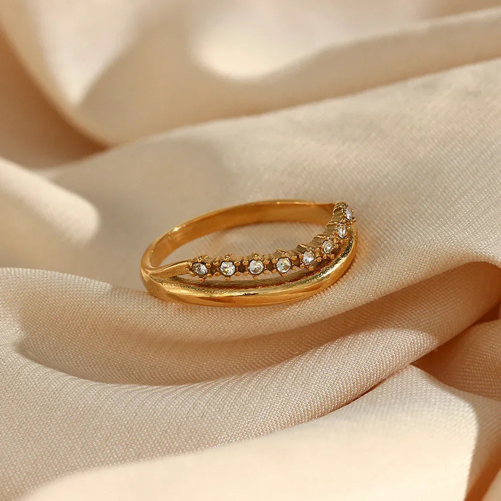 [Raffine]Adeline Diamond Simulant Gold Ring