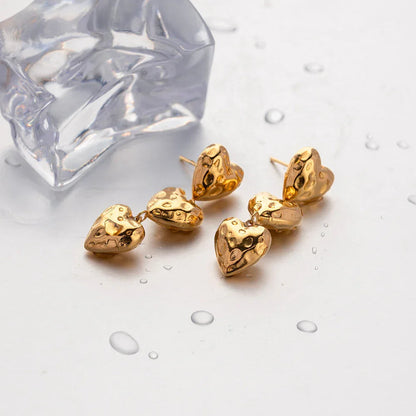 [Raffine]Heather Heart Gold Earrings
