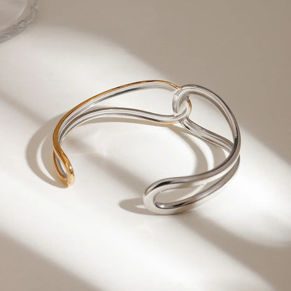 [Raffine]Noria Two Tone Gold Bangle