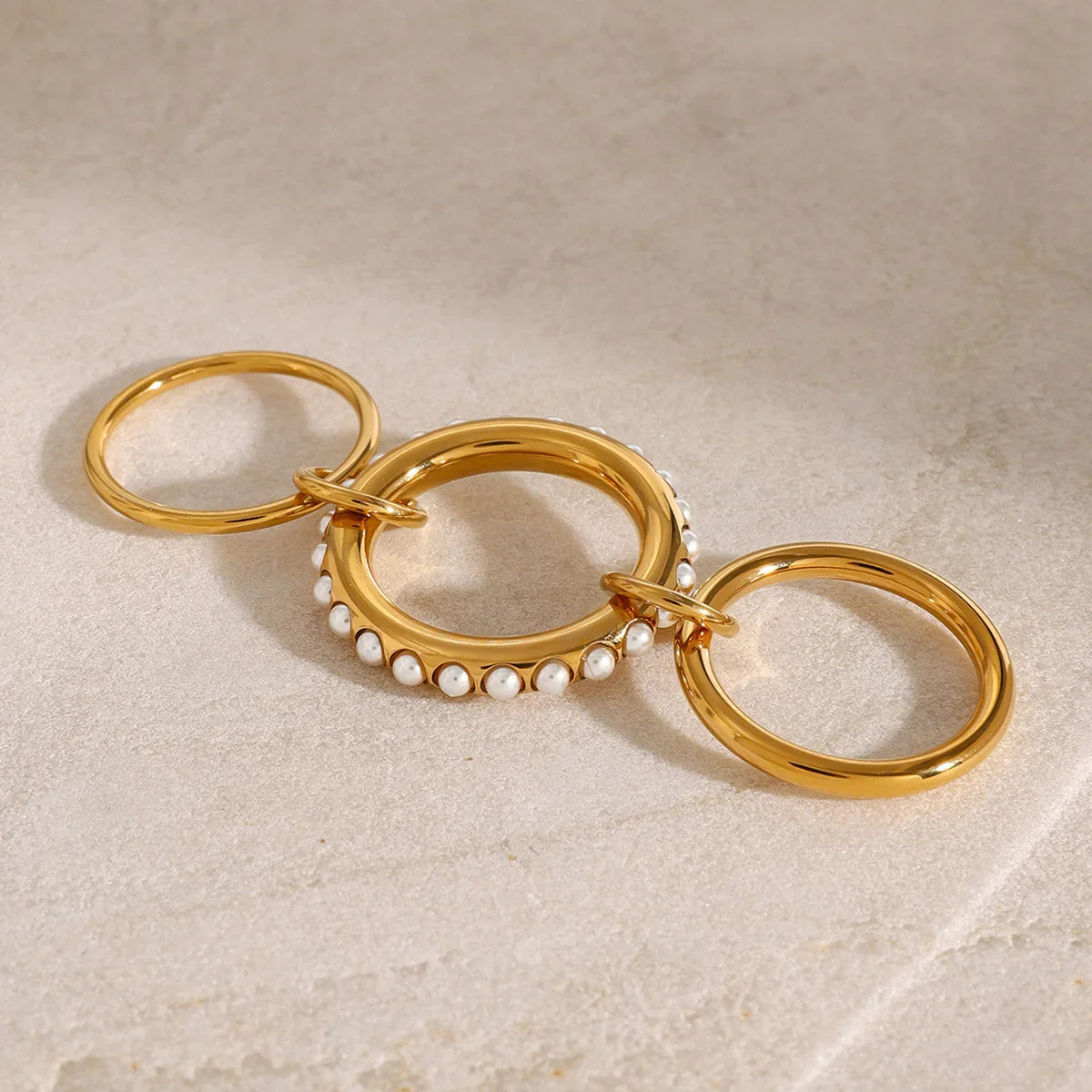 [Raffine]Mikayla Stacked Freshwater Pearl Ring