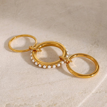 [Raffine]Mikayla Stacked Freshwater Pearl Ring
