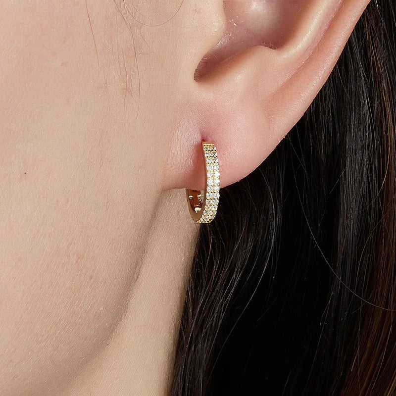 [Raffine]Cathy Paved Hoop Earrings