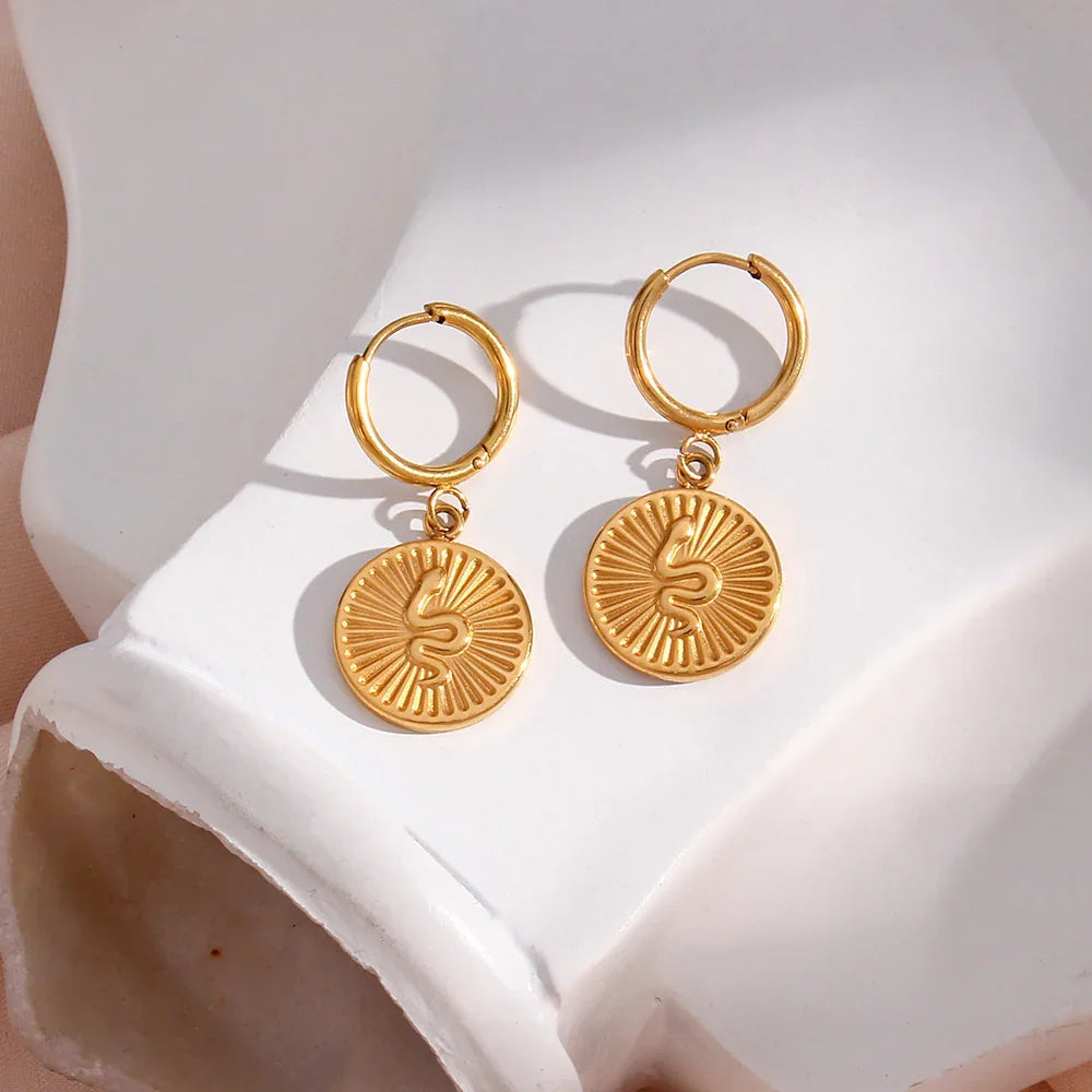 [Raffine]Eliana Serpent Coin Earrings