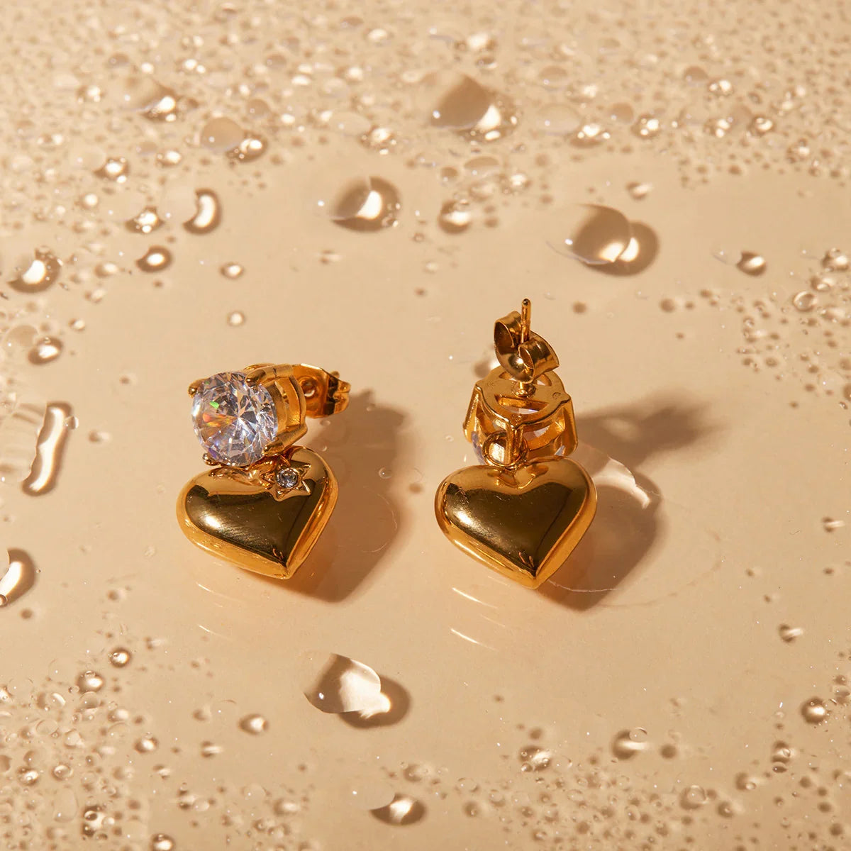 [Raffine]Emmeline Heart Gold Earrings