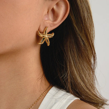 [Raffine]Aquatta Gold Starfish Earrings
