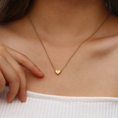 [Raffine]Heart Initial Gold Necklace