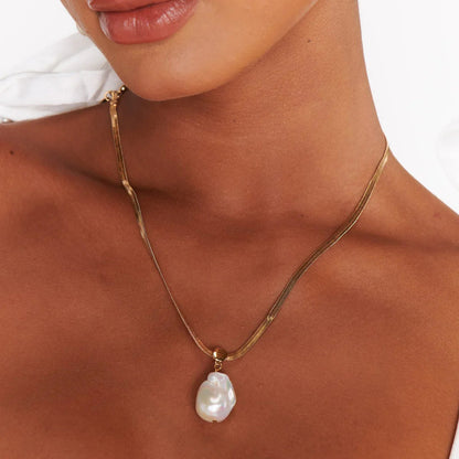 [Raffine]Glorietta Herringbone Pearl Necklace