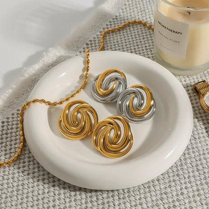 [Raffine]Janice Triple Spiral Gold Earrings