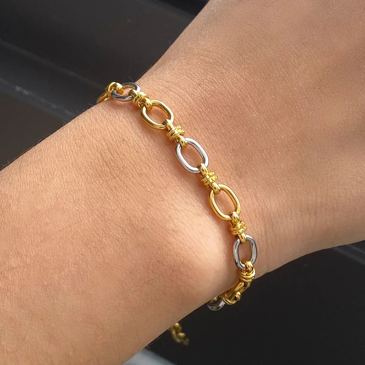[Raffine]Addison Two Tone Gold Bracelet