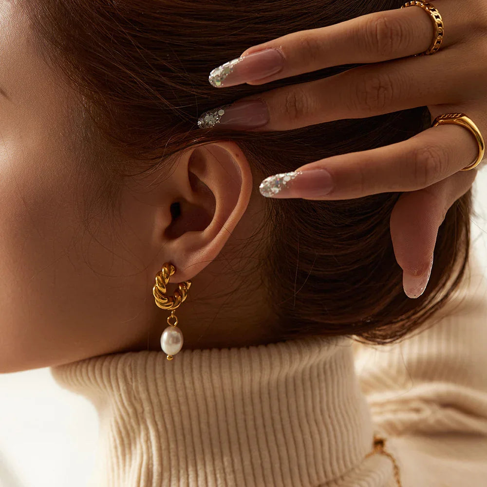 [Raffine]Emma Pearl Earrings