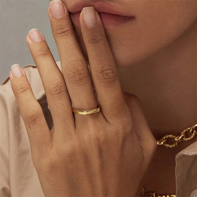 [Raffine]Sasha Geometric Gold Ring