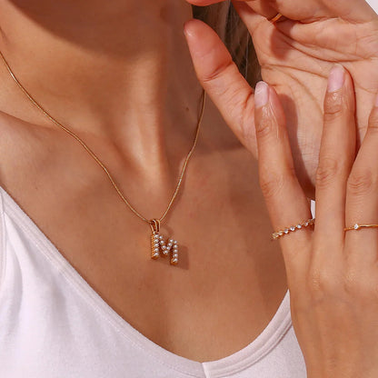 [Raffine]Augustine Initial Letter Pearl Necklace