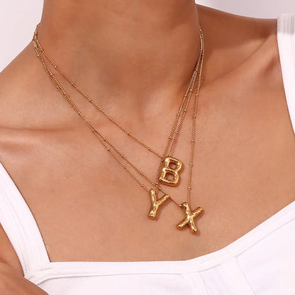 [Raffine]Balloon Gold Initial Necklace