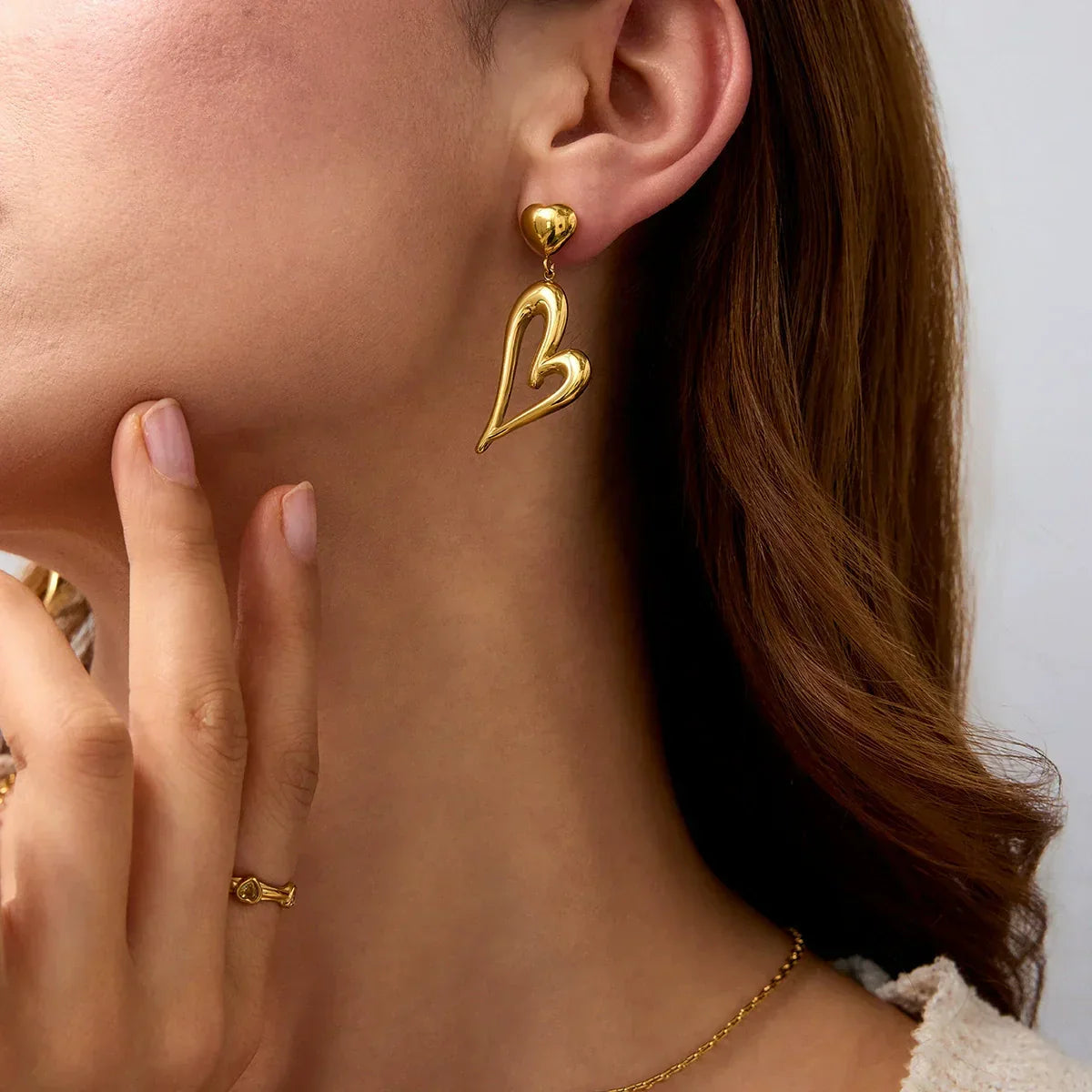 [Raffine]Venus Gold Heart Earrings