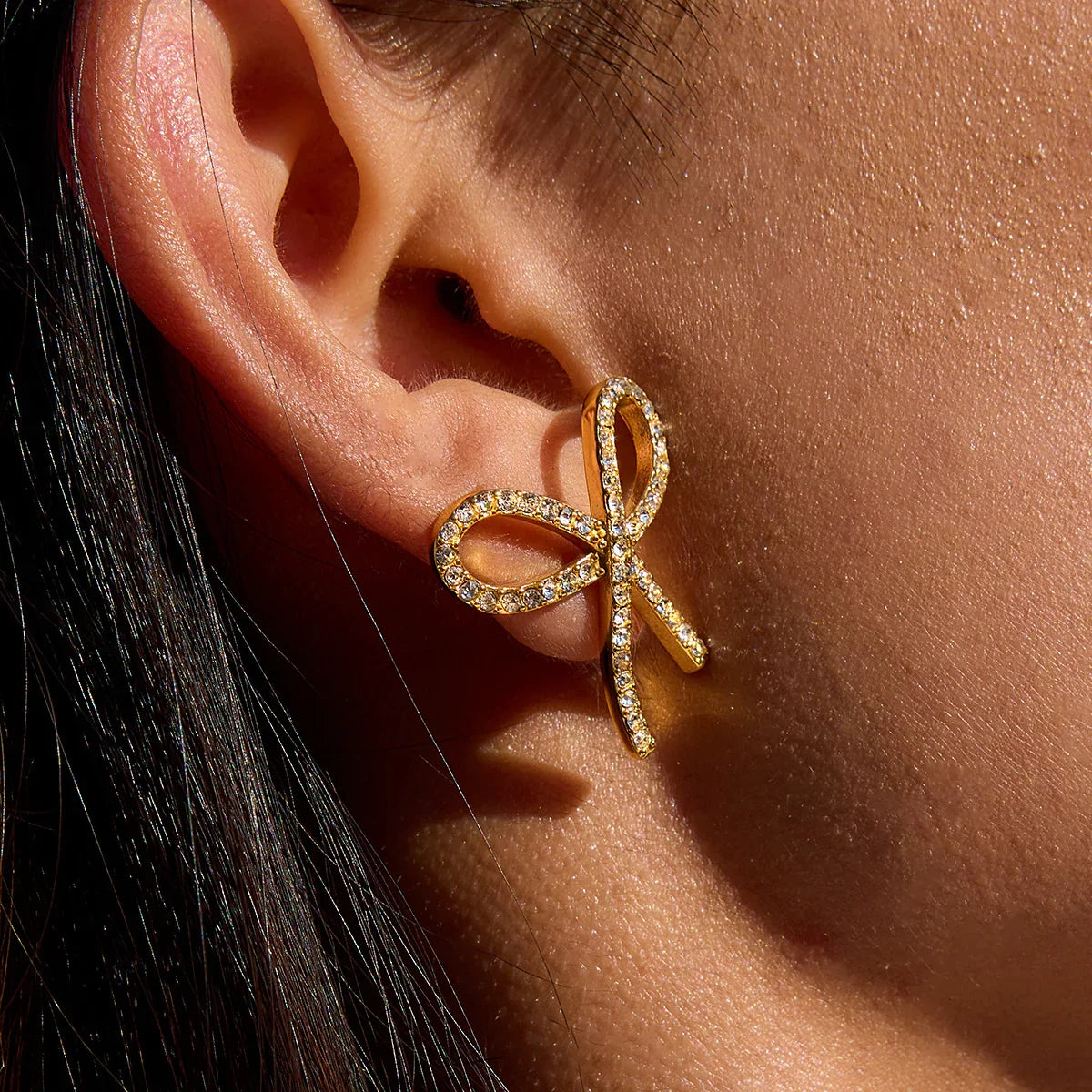 [Raffine]Dannah Diamond Bow Tie Earrings