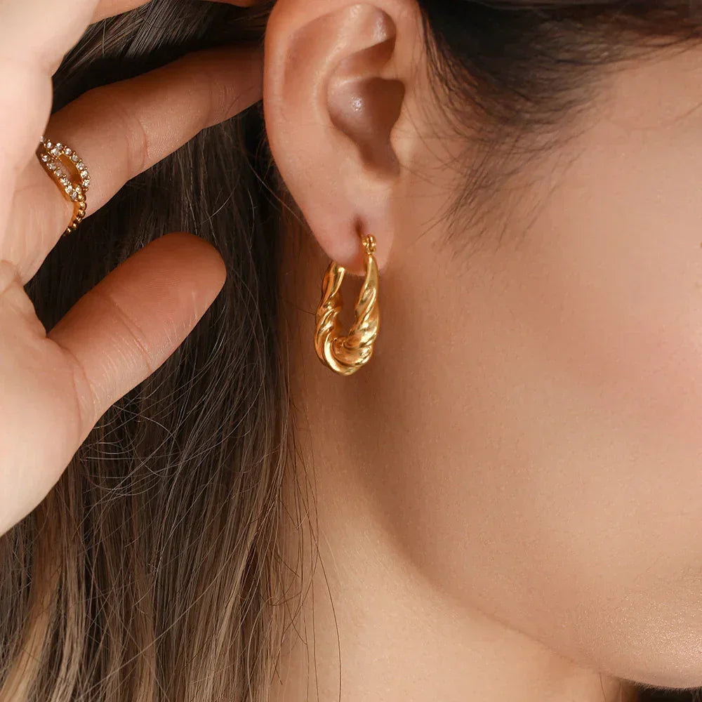 [Raffine]Adaline Twist Hoop Earrings