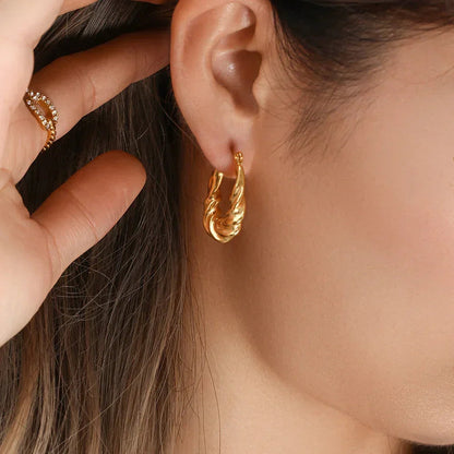 [Raffine]Adaline Twist Hoop Earrings