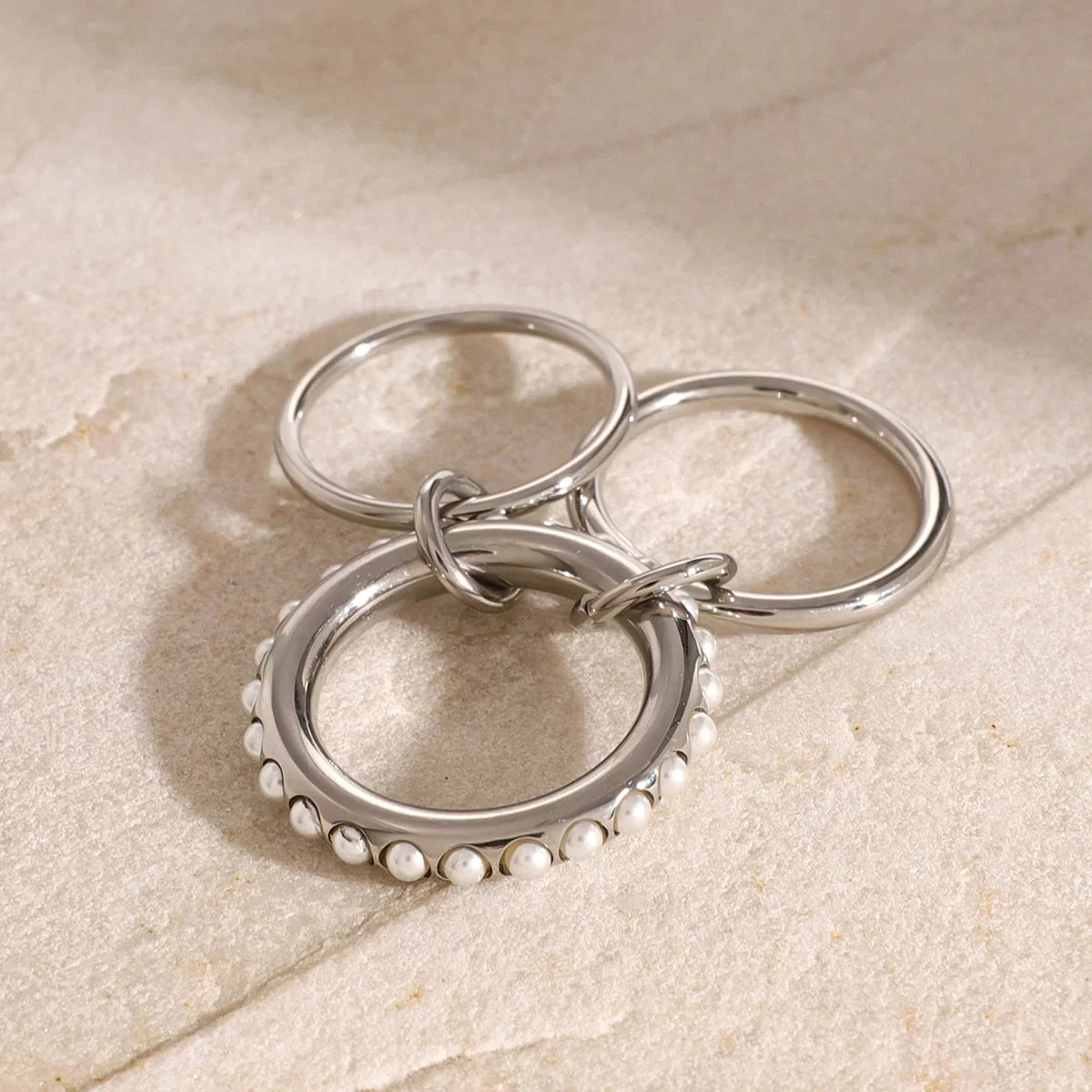 [Raffine]Mikayla Stacked Freshwater Pearl Ring