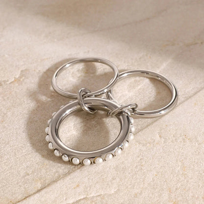 [Raffine]Mikayla Stacked Freshwater Pearl Ring