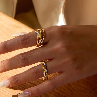 [Raffine]Nerisse Two-Tone Twist Ring