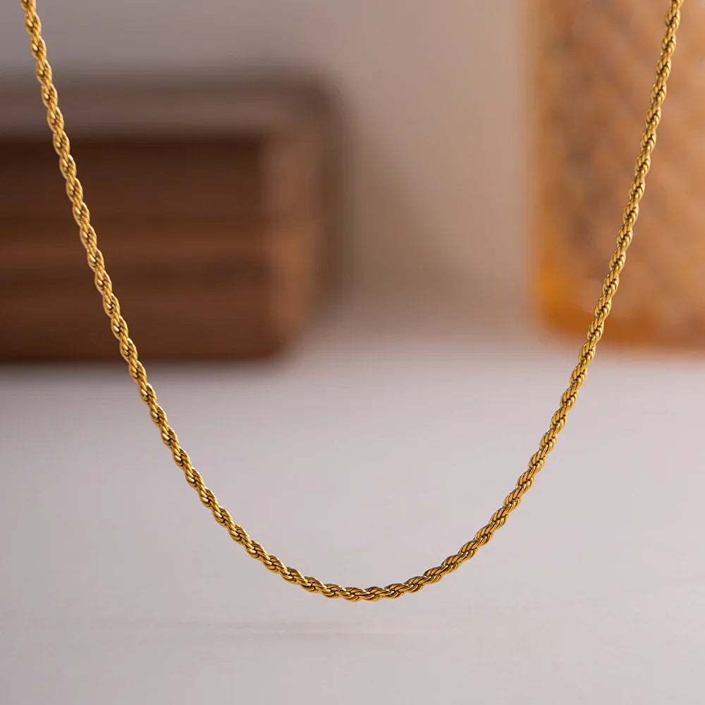 [Raffine]Calle Rope Chain Gold Necklace