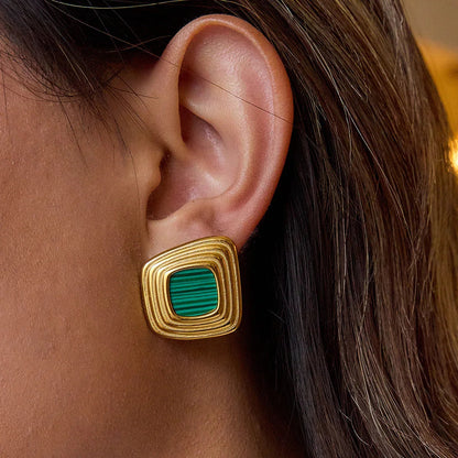 [Raffine]Sylvie Geometric Gold Earrings