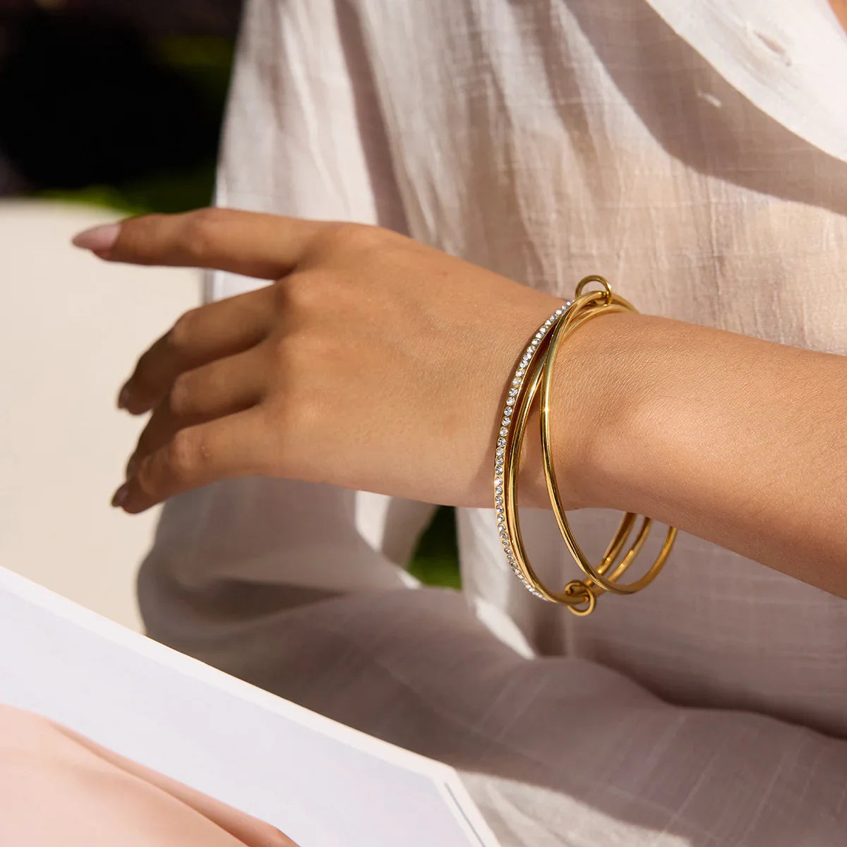 [Raffine]Quinley Stacked Diamond Bracelet