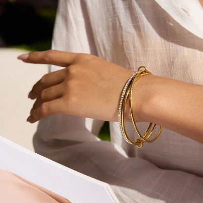 [Raffine]Quinley Stacked Diamond Bracelet