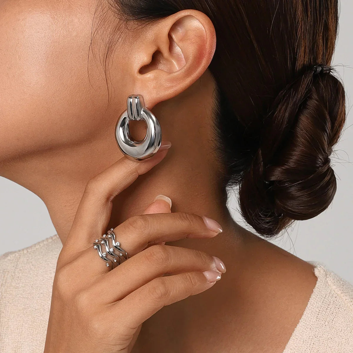 [Raffine]Lillian Silver Earrings