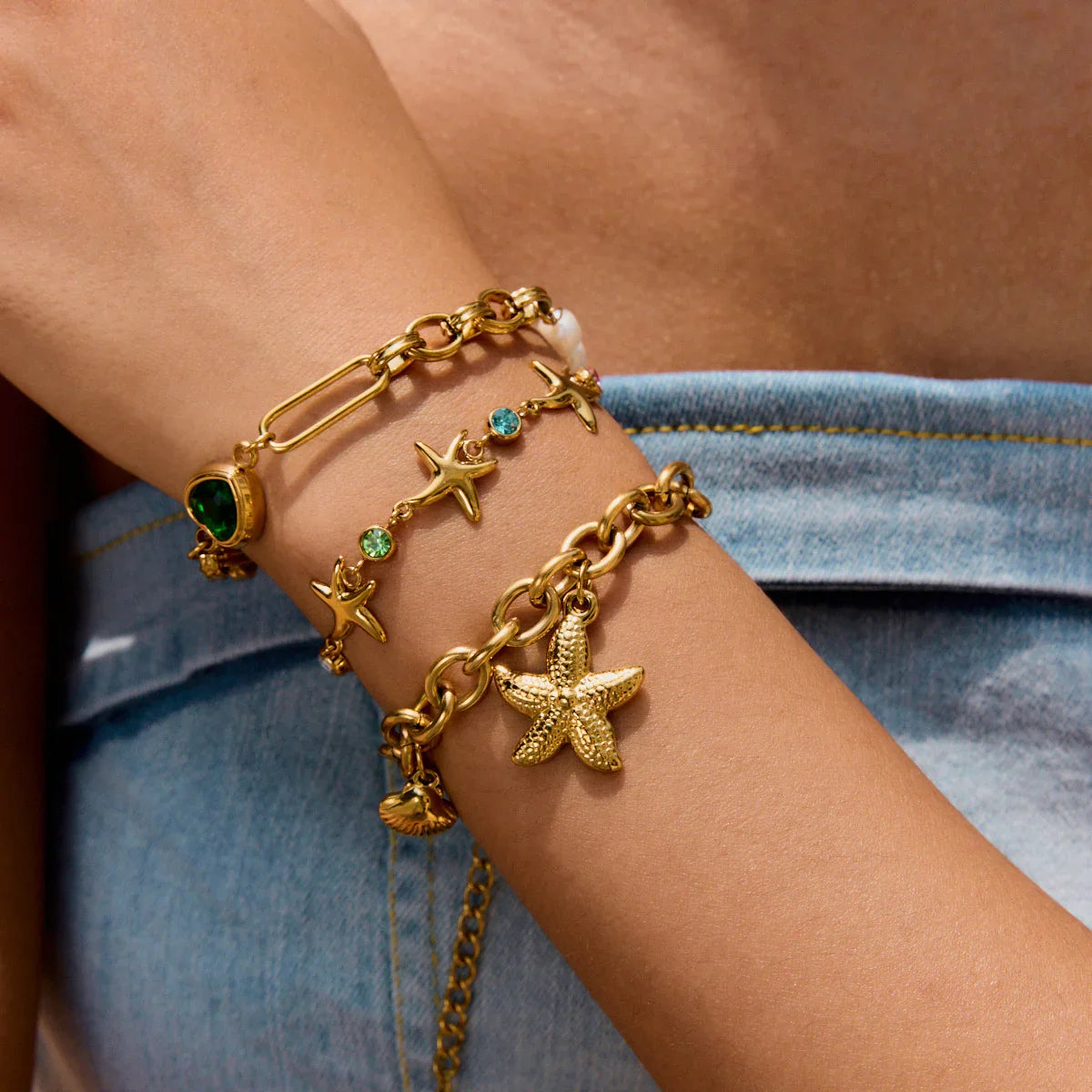 [Raffine]Melanie Emerald Pearl Bracelet