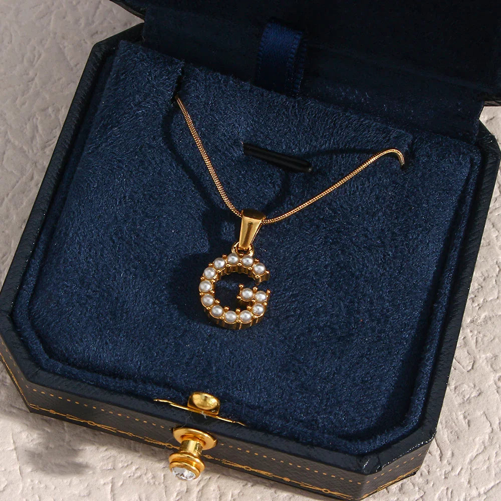 [Raffine]Augustine Initial Letter Pearl Necklace