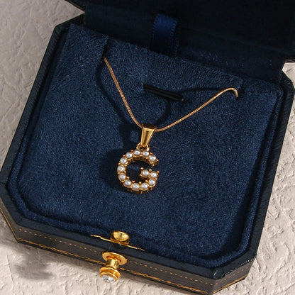 [Raffine]Augustine Initial Letter Pearl Necklace