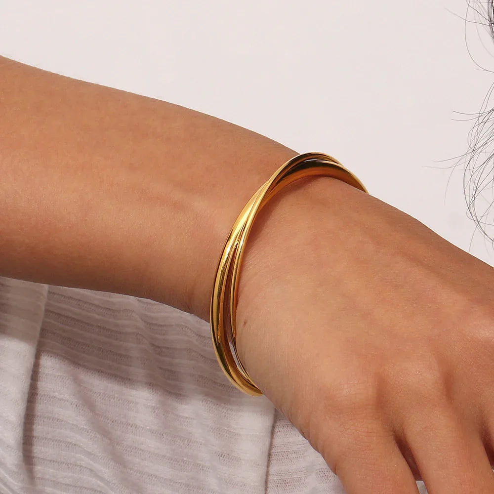 [Raffine]Rianne Layered Gold Bangle