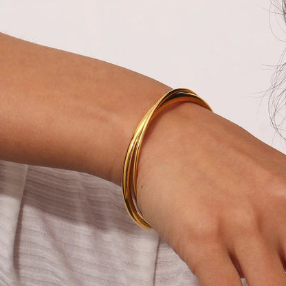 [Raffine]Rianne Layered Gold Bangle
