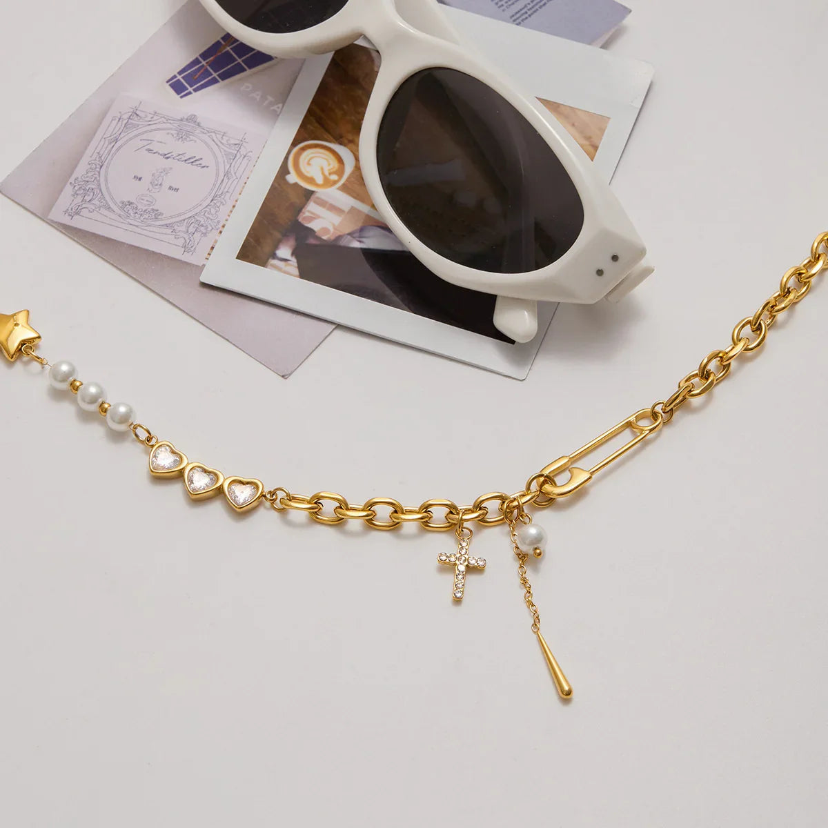 [Raffine]Zeraphine Diamond Pearl Gold Necklace