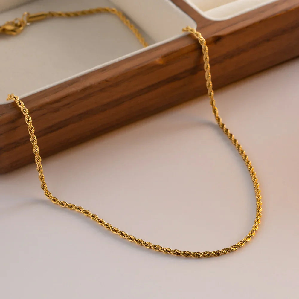 [Raffine]Calle Rope Chain Gold Necklace