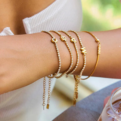 [Raffine]Avaria Bubble Letter Tennis Bracelet