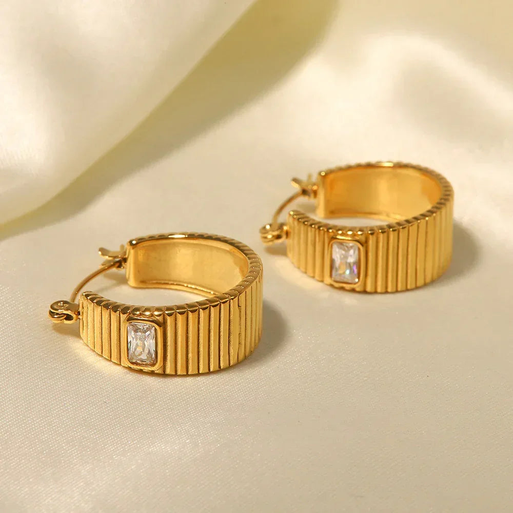 [Raffine]Carole Gold Hoop Earrings