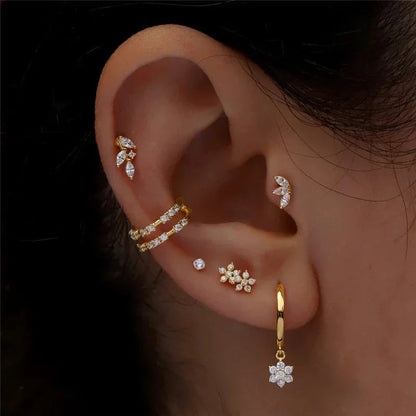 [Raffine]Trio Flat Back Diamond Stud