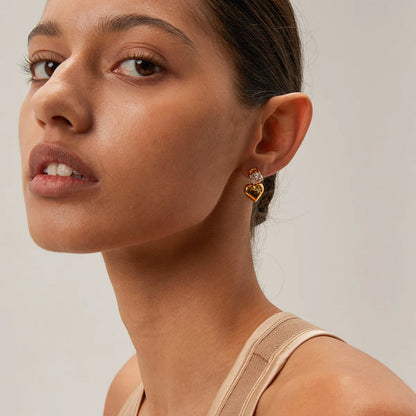 [Raffine]Emmeline Heart Gold Earrings