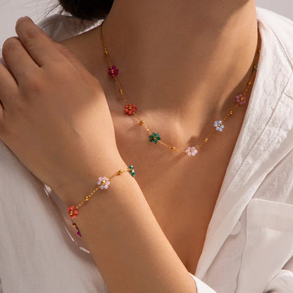 [Raffine]Azalea Floral Gold Necklace