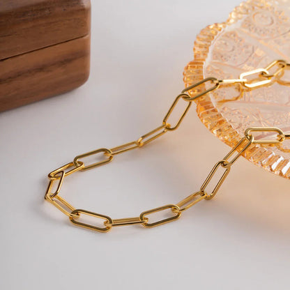 [Raffine]Ria Gold Paperclip Chain Necklace
