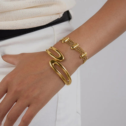 [Raffine]Kathleen Layered Chain Gold Bracelet