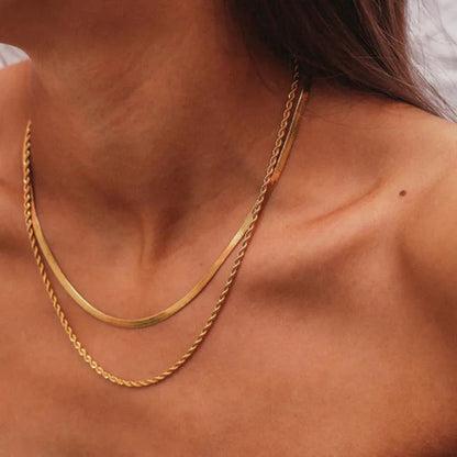 [Raffine]Hailey Layered Gold Chain Necklace