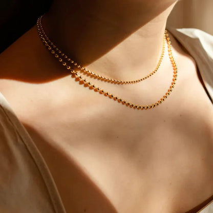 [Raffine]Layered Ball Chain Necklace