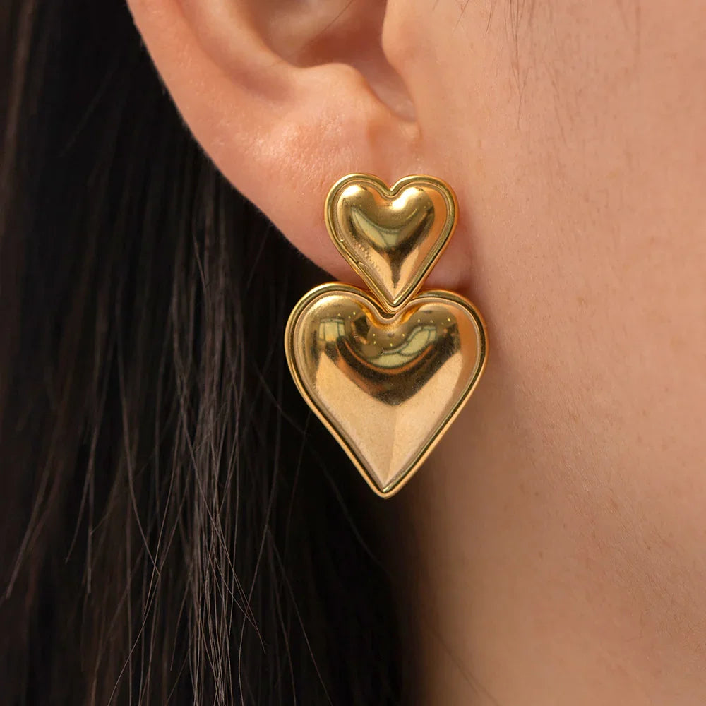 [Raffine]Zofia Gold Heart Earrings