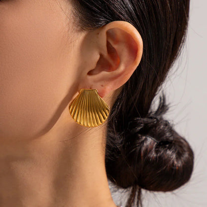 [Raffine]Nicole Seashell Gold Earrings