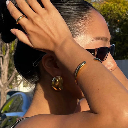 [Raffine]Carrie Chunky Bean Gold Earrings